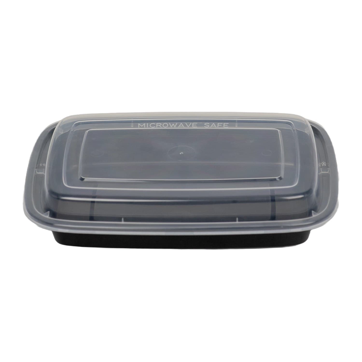 Rectangle black 10" x 6" container with lid (F10648)