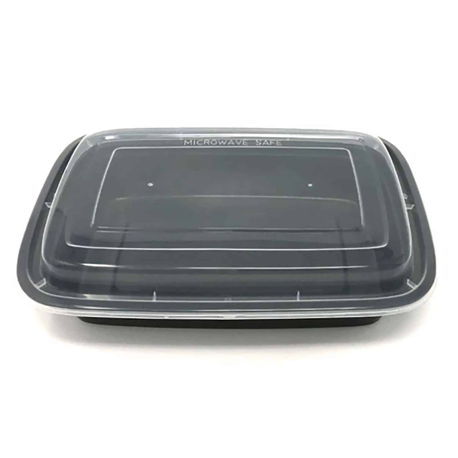 Rectangle black 32 oz. 9"x6" container with lid (F9632)